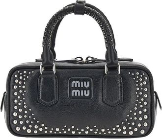 Miu Miu Arcadie studded leather bag Woman One Size