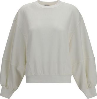 Brunello Cucinelli White Cotton Womens Sweatshirt