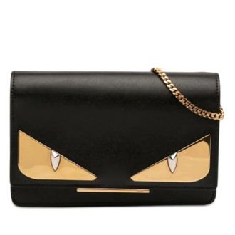 Fendi Pre-owned Wallet on Chain - Dames - Pre-owned - Zwart - Maat: ONE Size Leer