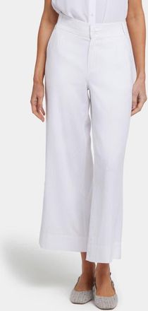 NYDJ Waverly Linen Blend Wide Leg Pants in White at Nordstrom, Size X-Large