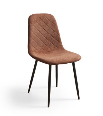 Home Heavenly Pack 4 sillas tapizadas en tela marr&oacute;n partas color negro