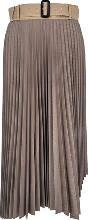 Andersson Bell Andersson Two-Toned Bell Pleated Accents Midi Skirt in Multicolor Polyester