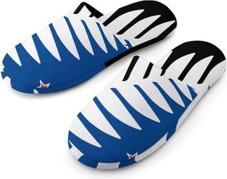 Generic Silver Fern Flag Banner Mens Slippers Flannel Warm House Shoes with Rubber Anti-Slip Sole Slip On for Home Outdoor