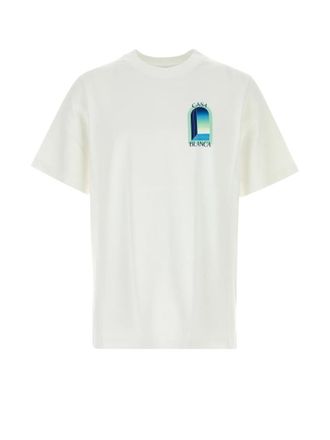 Casablanca White Logo Crew Neck T-Shirt