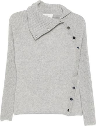 Sportmax Asymmetric-fastening Ribbed-sleeve Knit