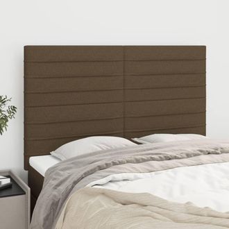 vidaXL Cabeceros 4 Unidades Tela Marr&oacute;n Oscuro 72x5x78/88 Cm Vidaxl