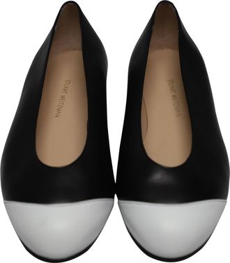 Stuart Weitzman Ballet Flats in Black Leather