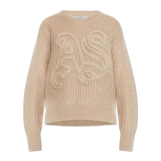 AllSaints Round-neck Knitwear, female, Beige, Size: XS Sweater Chain