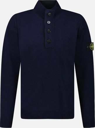 Stone Island Mens Stone Island Half-Zip Jumper in Navy - Size: 36