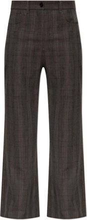 Acne Studios Tailored Wool Check Broeken - Dames - Wijde Broeken - Bruin - M - Wol - Broeken