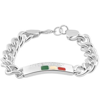 Pompeii3 Mens Single Tone Italian Identity 8 12mm Bracelet