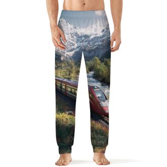 Generic Train of Switzerland Mens Pyjama Bottoms Pjs Pajama Pants Lounge Joggers Sweatpants Casual Sleepwear
