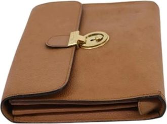 Ferragamo Pre-owned Shoulder Bags, female, Beige, Size: ONE SIZE Pre-owned Leather Shoulder Bag