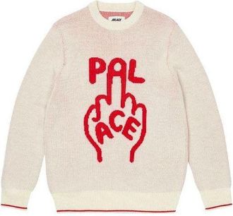 Palace Finger Up Knit Sweater White P20KW009