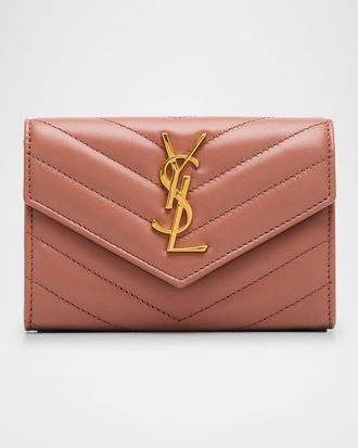 Saint Laurent YSL Monogram Small Flap Wallet in Smooth Leather