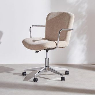 Maisons du monde Silla de escritorio regulable con ruedas beige