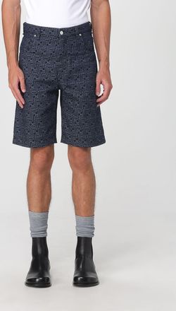 Fendi Pantaloncino Fendi in denim di cotone con motivo monogram