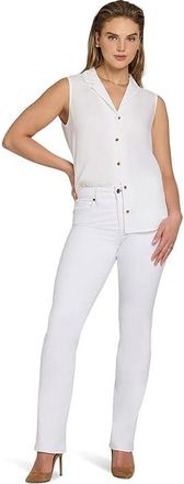 NYDJ Straight Jeans in Optic White Womens Jeans Optic White 1 : 10 32, Cotton/Denim/Elastane