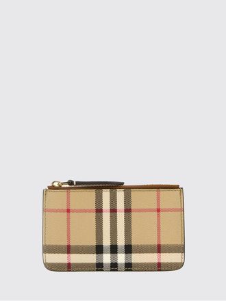 Burberry Vintage Check Coated Cotton Card Holder with Snap Hook
