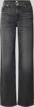 Tommy Jeans Straight Leg Low Rise Jeans aus Baumwoll-Mix in Black, Gr&ouml;&szlig;e 24/30