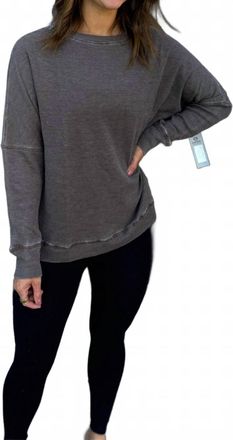 Mono B Waffle Ribbed Pullover In Espresso
