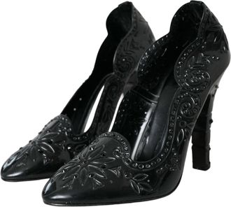 Dolce & Gabbana Womens Cinderella Pump Black Pvc Leather