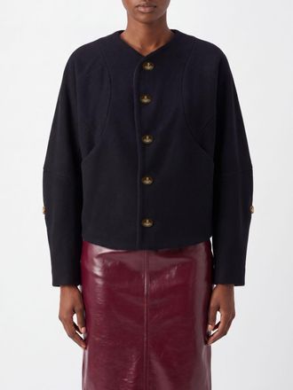 Vivienne Westwood Cappotto corto in lana e cashmere con logo Orb ricamato