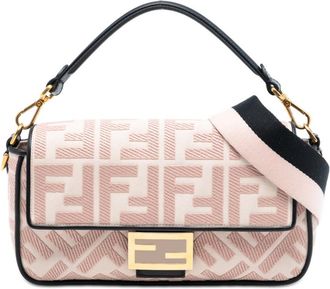 Fendi Pre-owned Fendi Zucca Embroidered Canvas Baguette Satchel 8BR600-A9P6-209-10429