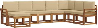 vidaXL Conjunto De Sof&aacute;s De Exterior 8 Uds. Natural Y Beige Vidaxl