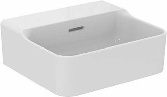 Ideal Lavabo De Mano Conca 400x350x165mm Blanco Con Plus Sin Orificio Para Grifer&iacute;a, Con Rebosadero Standard