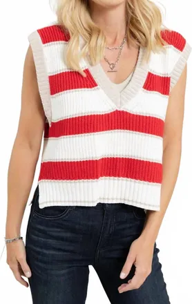 Elan Hot Summer Sweater Vest In Red