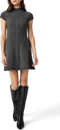 Paige Freya Wool Blend Sweater Minidress in Dark Charcoal at Nordstrom, Size Large