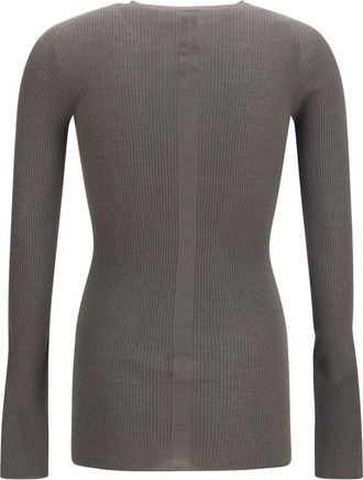 Rick Owens Mens Gray Wool Oves Aries Sweatshirt Clothing