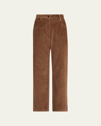 Brunello Cucinelli Mid-Rise Corduroy Straight-Leg Pants