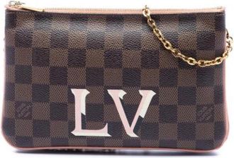 Louis Vuitton Pre-owned Pochette Double Zip - Dames - Vintage Clutch - Bruin - ONE Size - Vintage