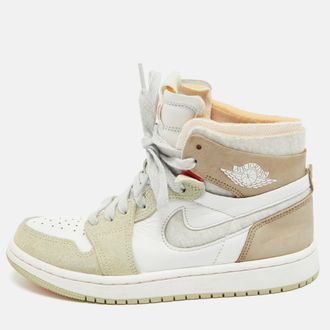 Air Jordan s Multicolor Leather Jordan 1 High Zoom Air Cmft Olive Aura Sneakers