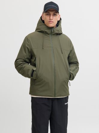 Jack & Jones Outdoorjacke JACK & JONES JCOFUSION TECHNICAL JACKET SN, Herren, Gr. L, gr&uuml;n (grape leaf), Web, Obermaterial: 100% Polyester, unifarben, regular fit n