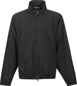 Balenciaga Checked Zip Jacket - Heren - Bomber jackets - Groen - L - Katoen - Jassen