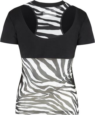 Versace Jeans Couture Womens Logo Print T-Shirt Black Cotton T-Shirts & Jerseys