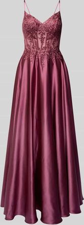 Luxuar Luxuar Abendkleid mit Ziersteinbesatz in Rot, Gr&ouml;&szlig;e 42