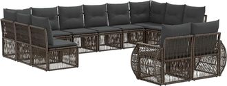 vidaXL Conjunto De Sof&aacute;s De Jard&iacute;n 12 Uds. Gris Y Gris Oscuro Vidaxl