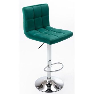 OEM Taburete De Bar Ajustable Verde Con Patas De Metal Plateado Tapizado Furnitex