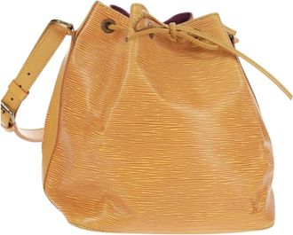 Louis Vuitton Petit Noe Monogram Canvas Yellow Leather Handbag (Pre-Owned)