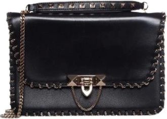 Valentino Pre-owned Shoulder Bags, female, Black, Size: ONE SIZE Pre-owned Leather Shoulder Bag