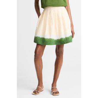 Vince Dip Dye Pleated Skirt in Porcelain/Herba at Nordstrom, Size 00