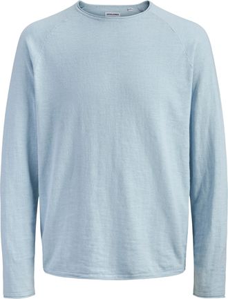 Jack & Jones Strickpullover JACK & JONES JJBREEZE KNIT CREW NECK, Herren, Gr. XXL, celestial blau, Strick, Obermaterial: 100% Baumwolle, unifarben, regular fit, Ru
