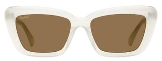 Max Mara MM0171 Tapered Rectangular Acetate Sunglasses - White