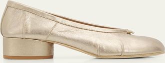 Maison Margiela Tabi Metallic Leather Ballerina Pumps