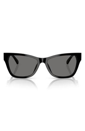 Jimmy Choo London 55mm Polarized Pillow Sunglasses in Black /Polar Grey at Nordstrom