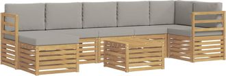 vidaXL Conjunto De Sof&aacute;s De Exterior 8 Uds. Blanco Y Gris Claro Vidaxl